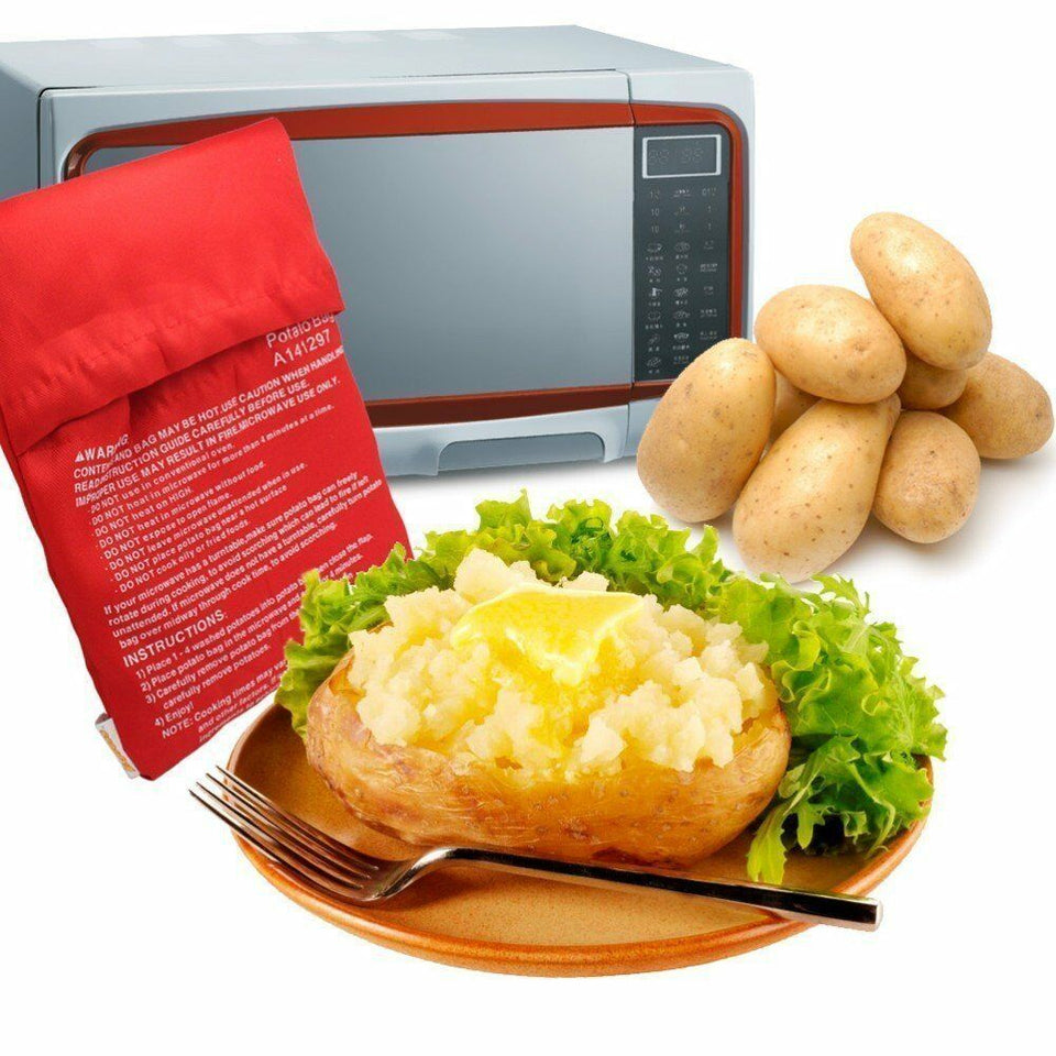 2 Pack New Potato Express Microwave Cooker Bags 4 Minutes Fast Reusable Washable