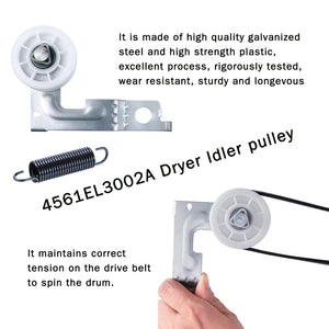 TekDeals 4581EL2002C Dryer Drum Roller Wheel and Shaft Pack of 4 For LG 4581EL2002H
