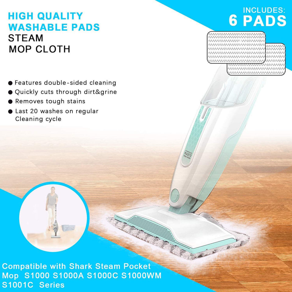 3/6 Pack Steam Mop Pads with Scrub Strips Microfiber Replacement Pad for Shark