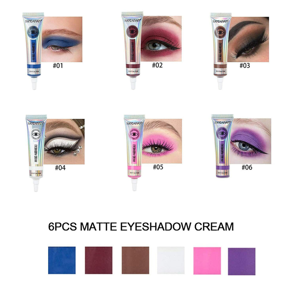 6 Color Eyeshadow Eyeliner Cream Matte Liquid Makeup Set Waterproof Long Lasting