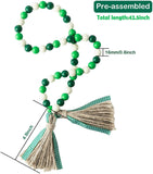 Wooden Beads Garland Tassels Farmhouse Rustic Country Hanging Decor Jute Rope