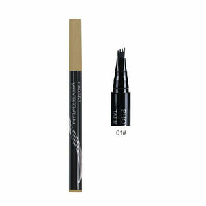 PHOERA 4 Tip Head Eyebrow Tattoo Fork Pen Microblading Brow Enhancer Waterproof