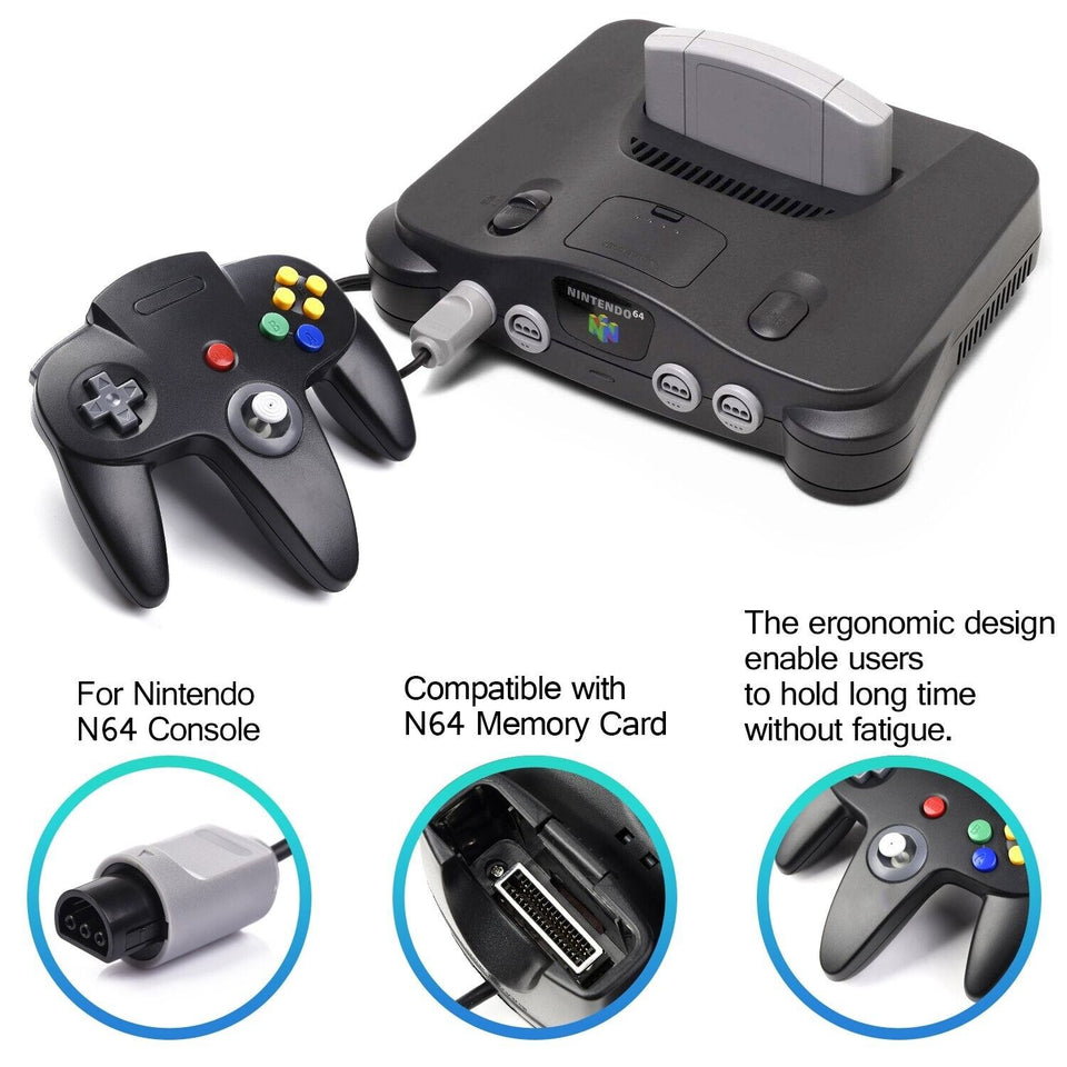 New Wired Controller Joystick Compatible With Nintendo 64 N64 Video Game Console