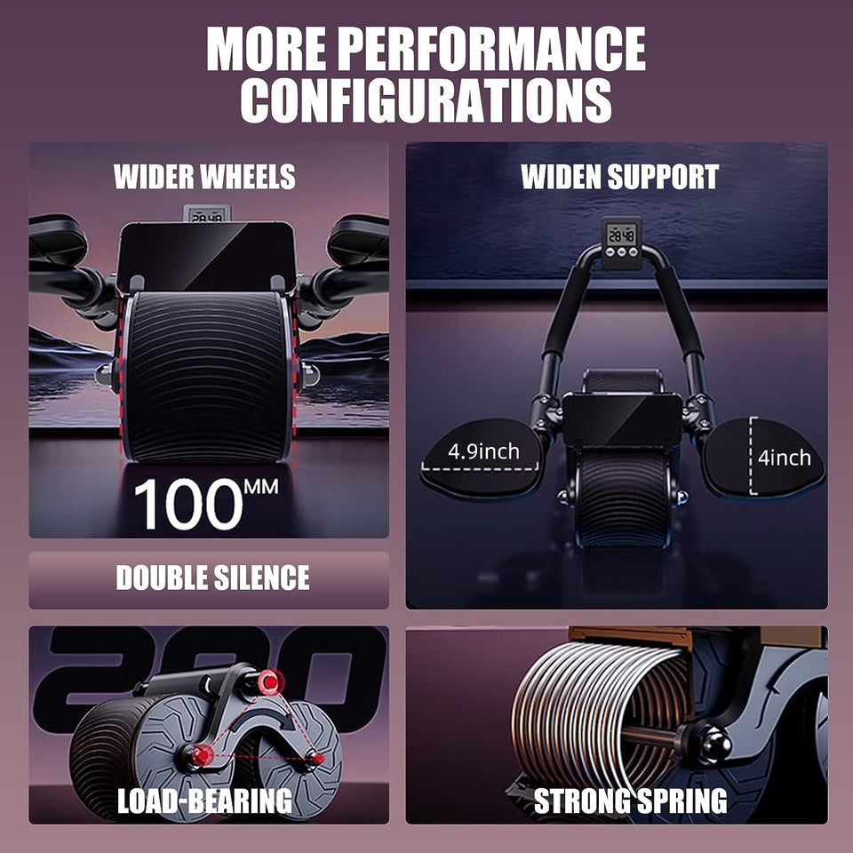 TekDeals Elbow Support Automatic Rebound Abdominal Wheel, Ab Roller for Abdominal Exercise Machine, Abs Workout Equipment, Dolly Core Strengthening Trainer Fitness Belly Training