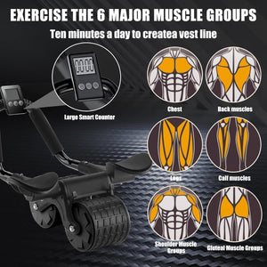 TekDeals Elbow Support Automatic Rebound Abdominal Wheel, Ab Roller for Abdominal Exercise Machine, Abs Workout Equipment, Dolly Core Strengthening Trainer Fitness Belly Training