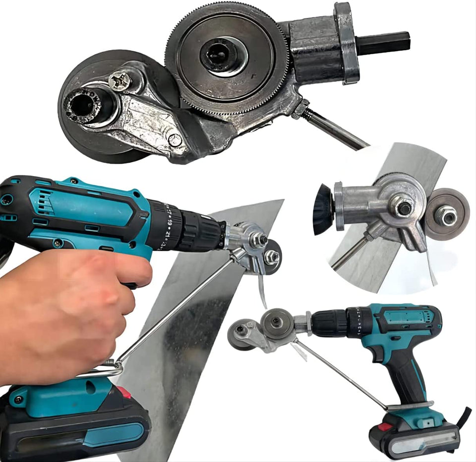 TekDeals Electric Drill Shears Plate Cutter Attachment Metal Sheet Cutter Nibbler Saw US