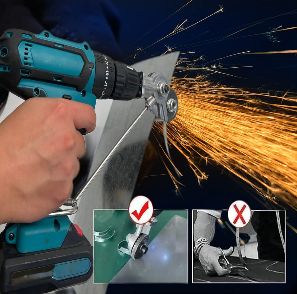 TekDeals Electric Drill Shears Plate Cutter Attachment Metal Sheet Cutter Nibbler Saw US