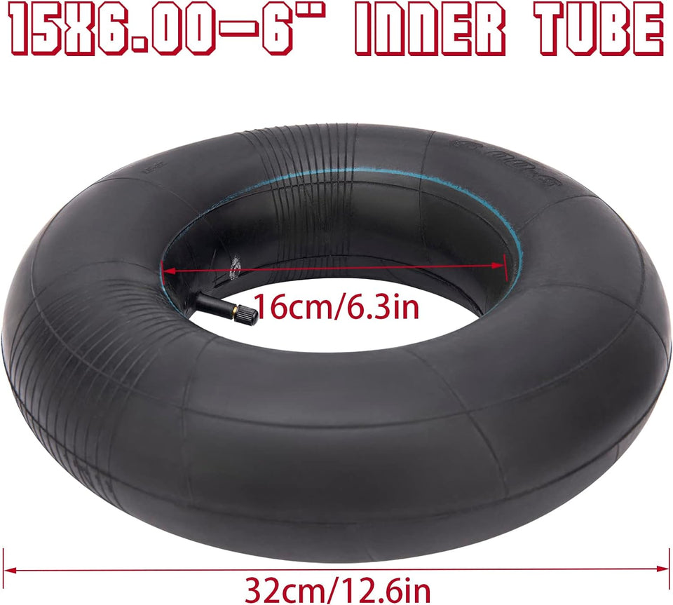 TekDeals Pair of 15x6.00-6 Lawn Mower Tire Inner Tubes 15X6-6, 15X6x6, 15/6x6 TR13 Valve