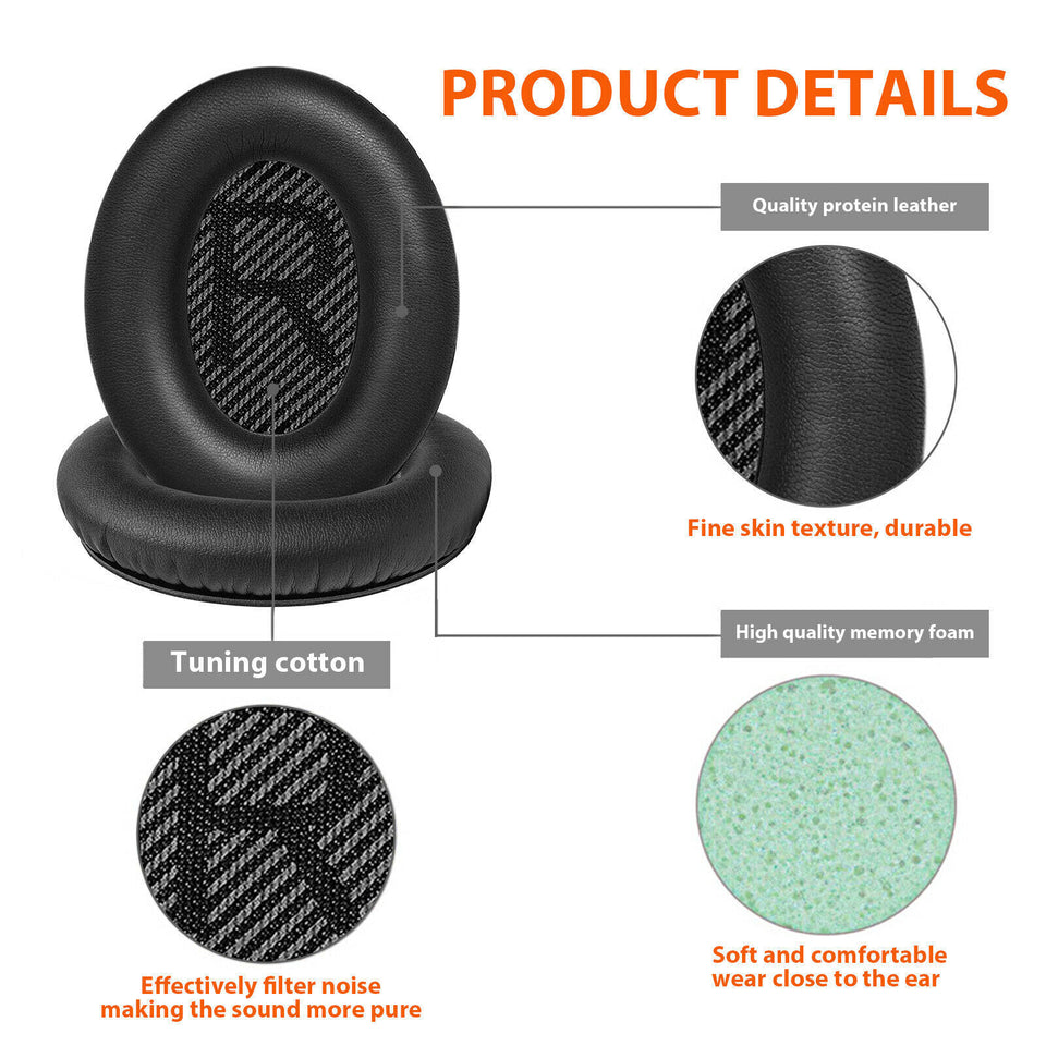 Ear Pads for Bose Comfort QC35/QC35 II Headphones Replacement Soft Cushion