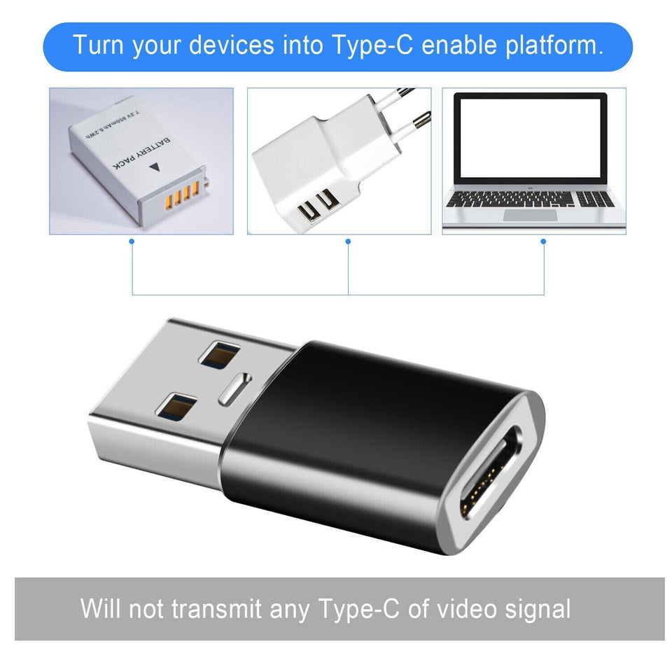 2 PACK USB C 3.1 Type C Female to USB 3.0 Type A Male Port Converter Adapter NEW