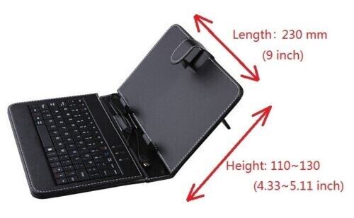 Universal Micro USB Keyboard PU Leather Case Cover Stand For 7" 8" Tablet