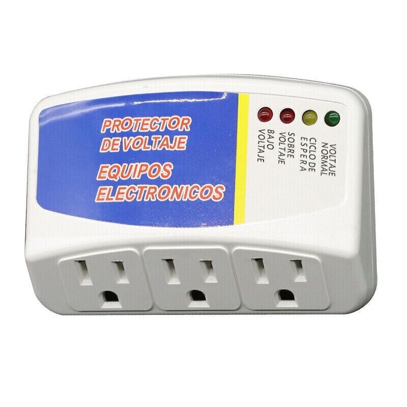 3port US Voltage Protector Surge Home Refrigerator Appliance Power Outlets 120V