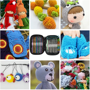 100pcs Tool Set Aluminum Crochet Hooks Needles Knit Weave Craft Yarn Multi Color