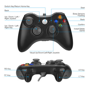 For Microsoft Xbox 360 PC WIN 7 8 10 Wired Game Controller Gamepad Joystick
