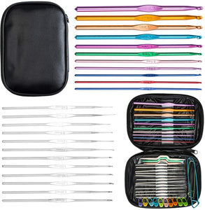 100pcs Tool Set Aluminum Crochet Hooks Needles Knit Weave Craft Yarn Multi Color