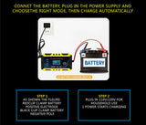 12V 6A Car Battery Charger Maintainer Auto Trickle RV for Truck Motorcycle ATV