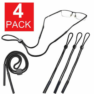 4-Pack Neck Strap Sport Sunglass Eyeglass Read Glasses Cord Lanyard Holder Black