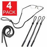 4-Pack Neck Strap Sport Sunglass Eyeglass Read Glasses Cord Lanyard Holder Black