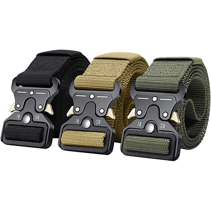 Men Casual Military Tactical Army Adjustable Quick Release Belts Pants Waistband