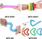12PCS Pop Tube Sensory Fidget Toys Kids Adults Stress Relief & Anti Anxiety Toy