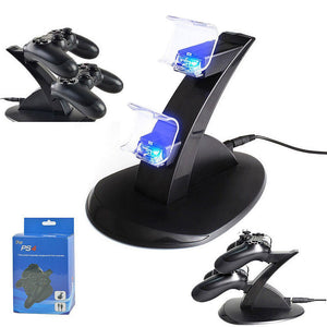 PlayStation PS4 Dual Controller LED Charger Dock Station USB Fast Charging Stand