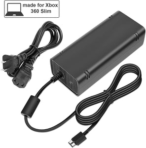 For Xbox 360 Slim Console Power Supply Brick AC Adapter Charger with Power Cord