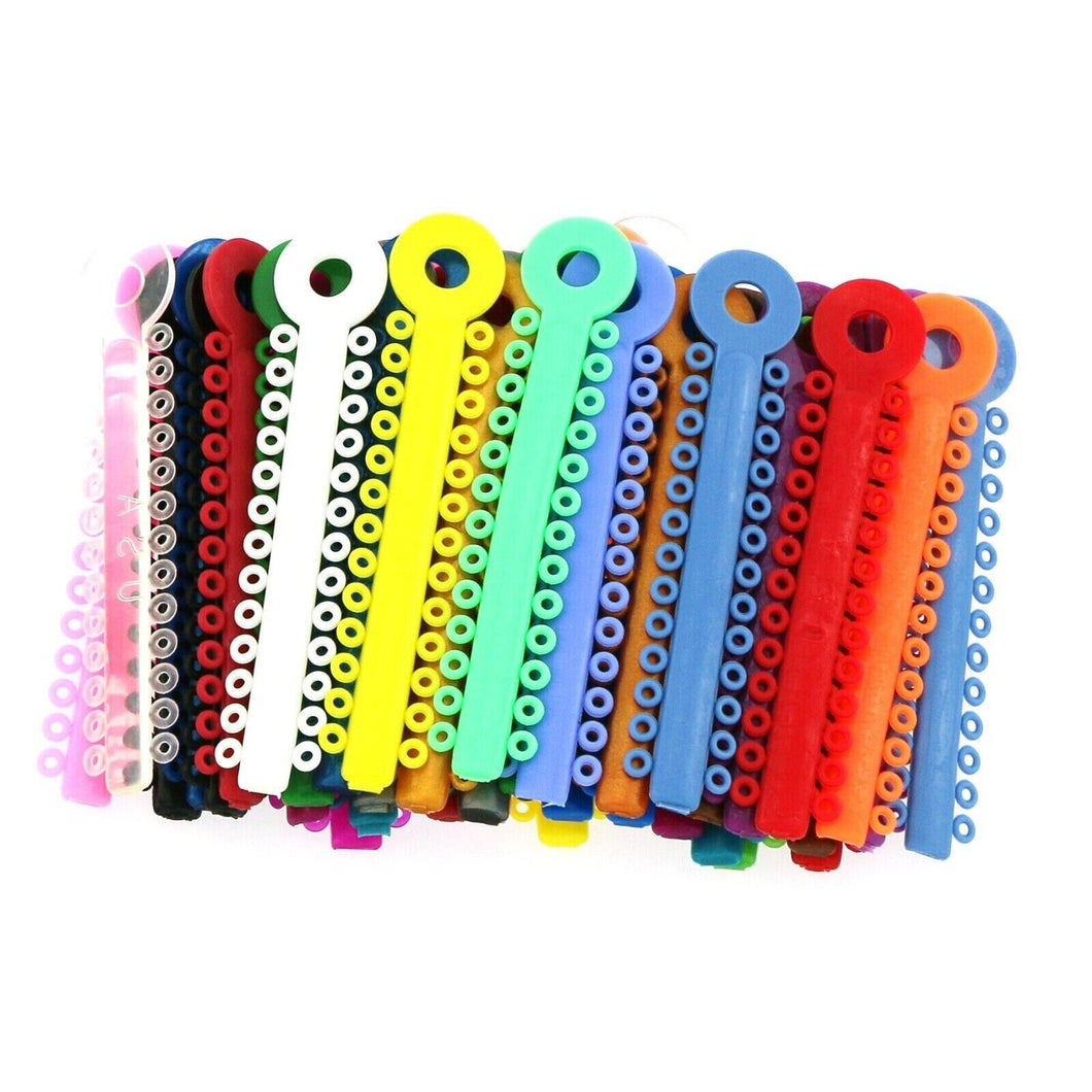 1040pcs Dental Orthodontic Ligature Ties Braces Elastic Rubber Bands Mixed Color