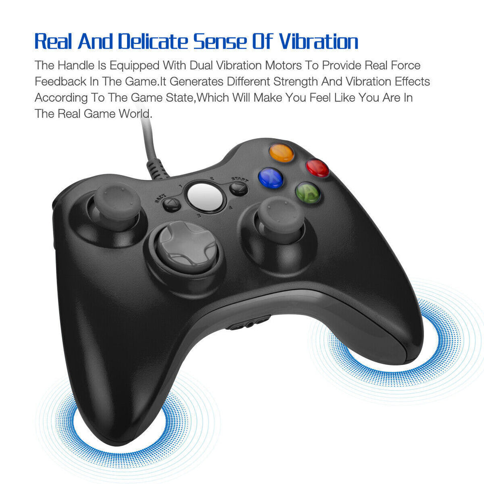 For Microsoft Xbox 360 PC WIN 7 8 10 Wired Game Controller Gamepad Joystick