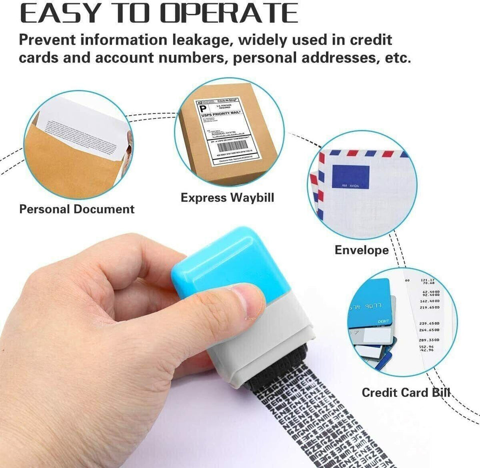 Identity Theft Protection Roller Stamp Guard ID Privacy Confidential Data