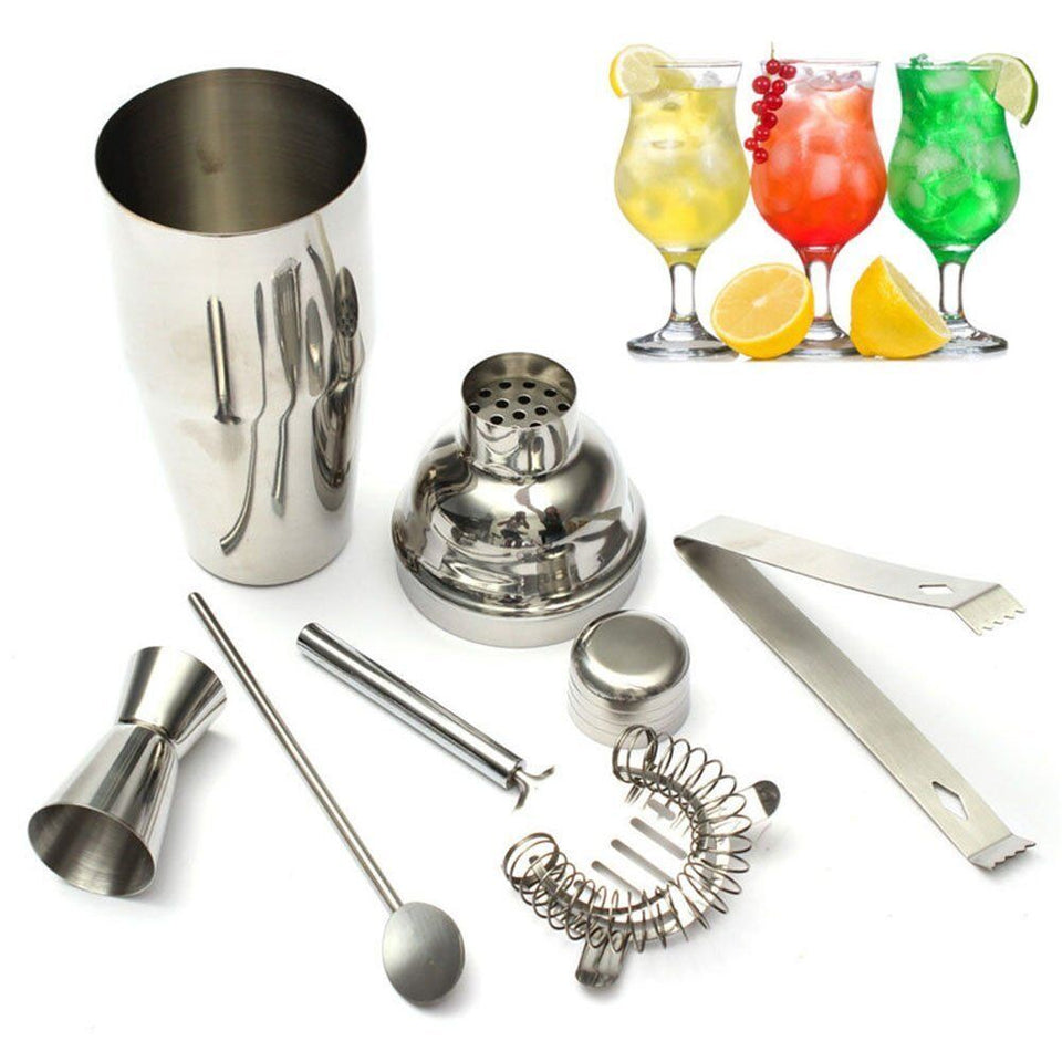 Stainless Steel Cocktail Shaker Mixer Drink Bartender Martini Tools Bar Set Kit