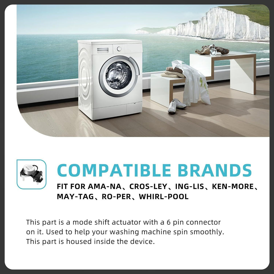 Actuator Compatible with Whirlpool Washer W10913953 W10597177 W10815026 AP60372