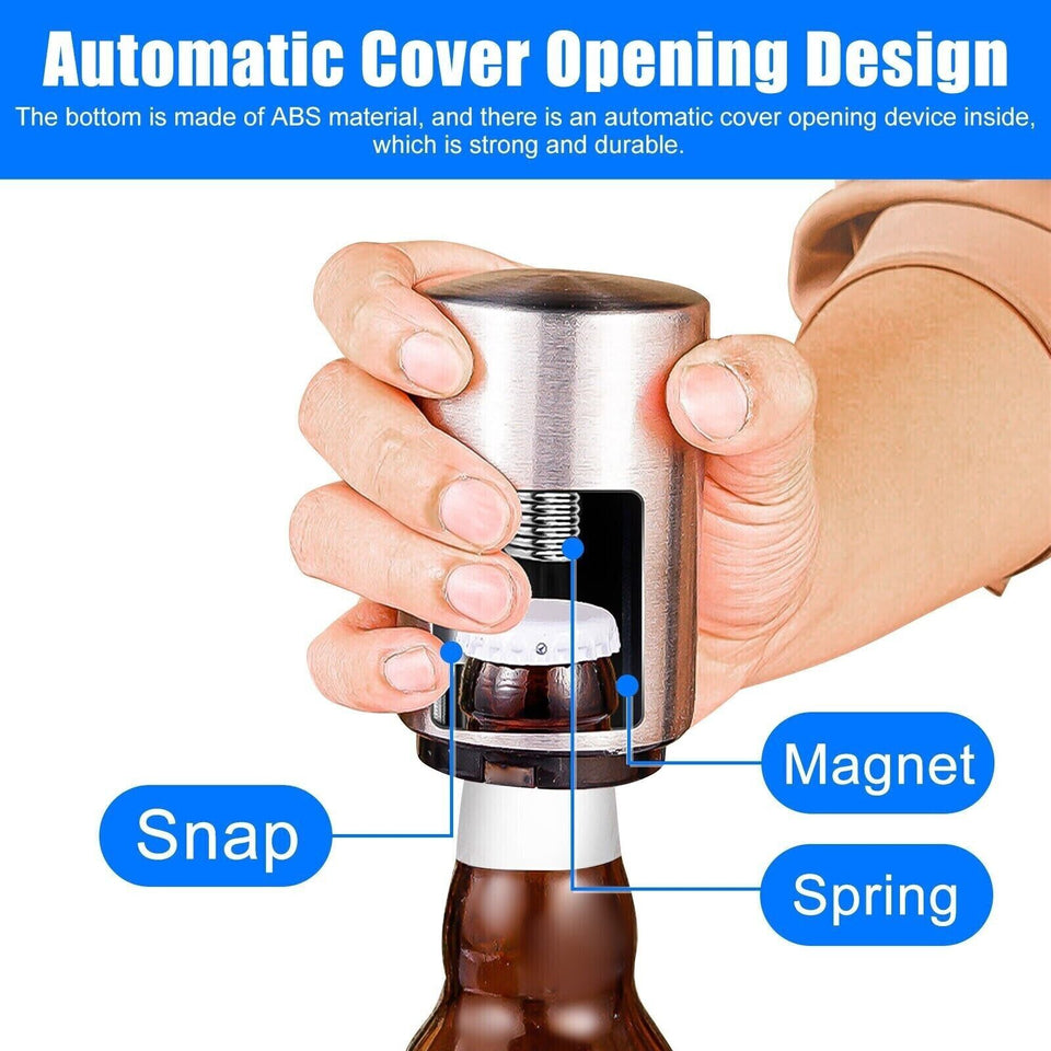Automatic Beer Soda Bottle Opener Stainless Steel Magnetic Bottle Cap Opener