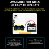12V 6A Car Battery Charger Intelligent Automatic Pulse Repair Starter AGM/GEL