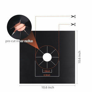 12x Reusable Non-Stick Black Gas Range Stove Top Burner Covers Protector Liner