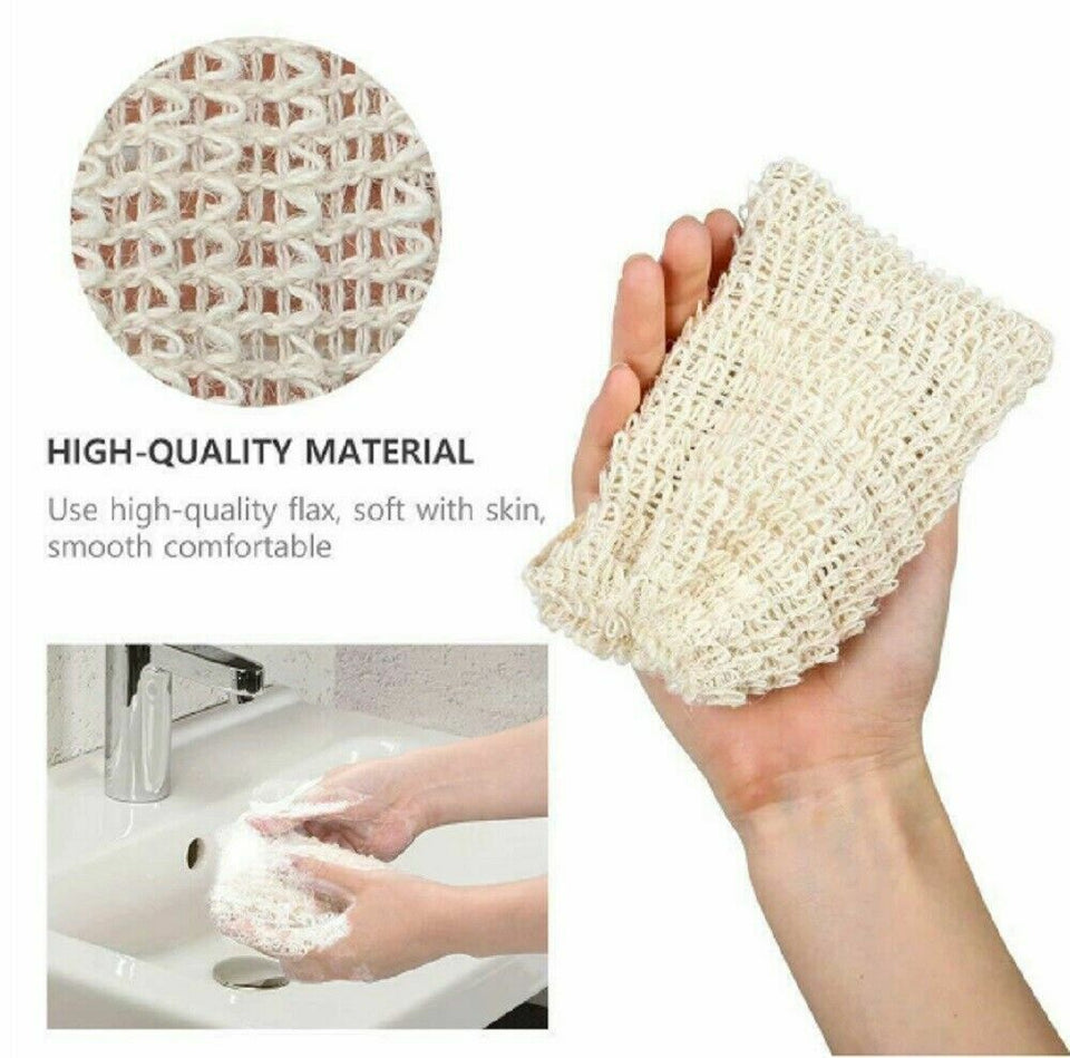 4 Pack Natural Sisal Soap Bag Exfoliating Soap Saver Pouch Holder US