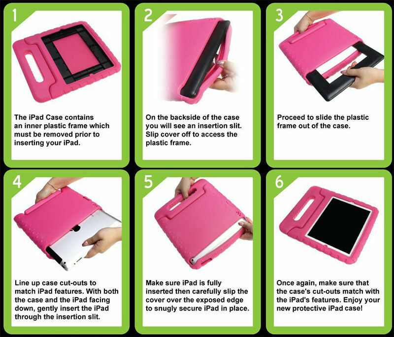 Kids Shock Proof Heavy Duty Foam Case Handle Cover Stand for iPad 2 3 4 5 6