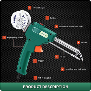 Electric Auto Soldering Iron Gun Kit Hand-Held Tweezers Wire Welding Tool 60W US