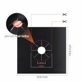6x Reusable Non-Stick Black Gas Range Stove Top Burner Covers Protector Liner