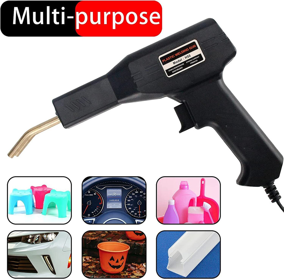 Hot Stapler Gun Plastic Repair Car Bumper Fender Welder Machine Kit +200 Staples