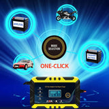 12V 6A Car Battery Charger Intelligent Automatic Pulse Repair Starter AGM/GEL