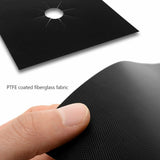 12x Reusable Non-Stick Black Gas Range Stove Top Burner Covers Protector Liner
