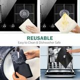 12x Reusable Non-Stick Black Gas Range Stove Top Burner Covers Protector Liner