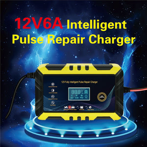 12V 6A Car Battery Charger Maintainer Auto Trickle RV for Truck Motorcycle ATV