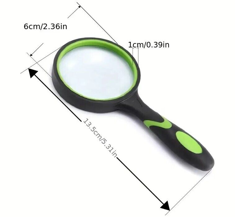 3 Pack Magnifying Glass 10X Handheld Reading Magnifier 50MM For Seniors and Kids