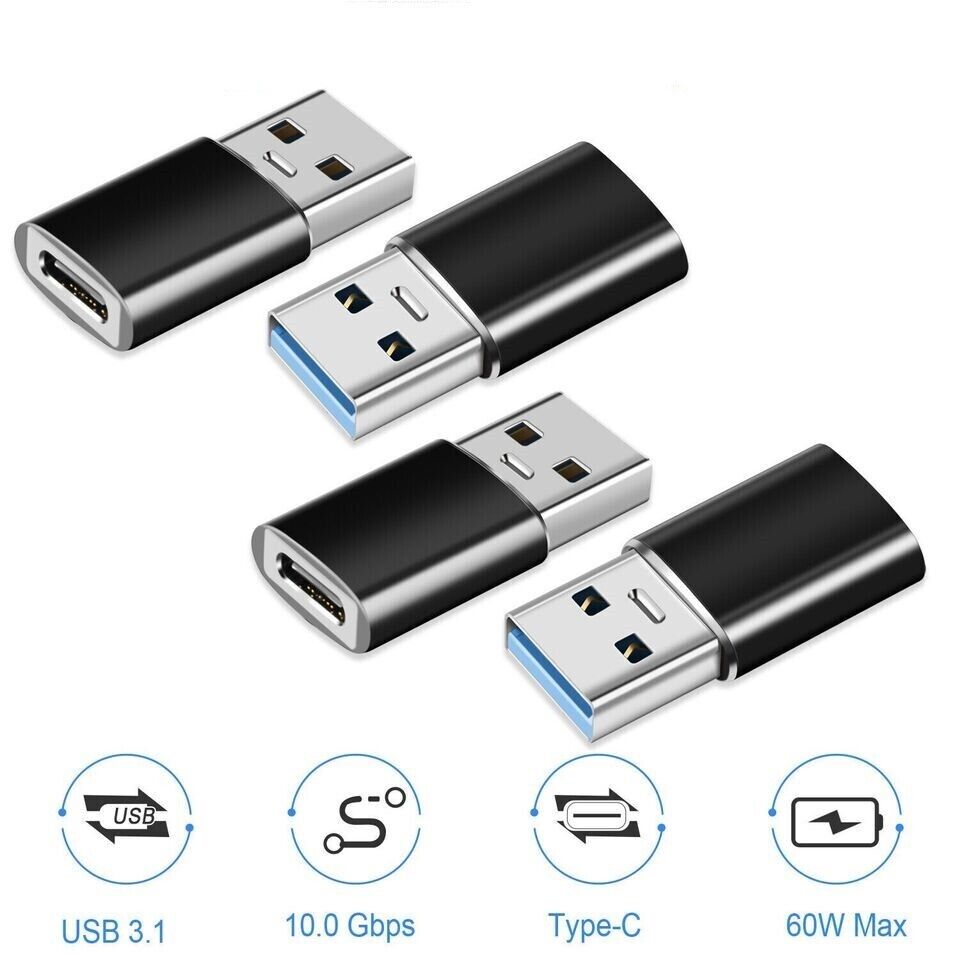 NEW 4 PACK USB C 3.1 Type C Female to USB 3.0 Type A Male Port Converter Adapter