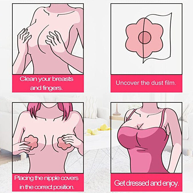 10 Pairs Nippleless Cover Pasties Women Reusable Adhesive Silicone Nipple Round