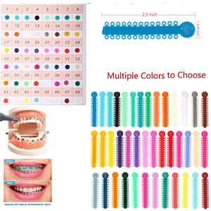 1040pcs Dental Orthodontic Ligature Ties Braces Elastic Rubber Bands Mixed Color