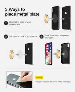 2-Pack Metal Plate Universal Sticker For Phone Magnetic Car Mount Magnet Holder