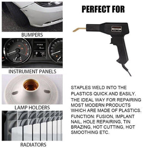 Hot Stapler Car Bumper Fender Fairing Welder Gun Plastic Repair Kits +200 Staple