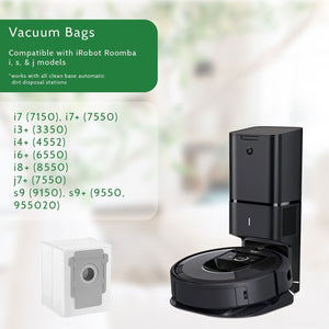 12 Packs Vacuum Bags for iRobot Roomba i7+/Plus i6 s9+ (9550) i3 i8 W/ Dust Bags